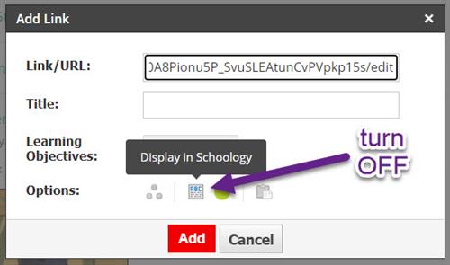 do not display in schoology